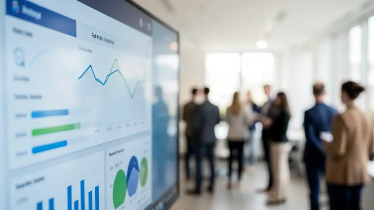 Digital interface of a psychological support platform with abstract data visualizations.