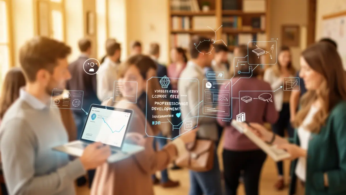 Generic image of abstract figures learning and developing professional skills.