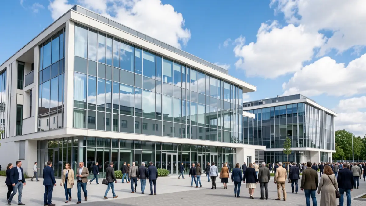 Generic image of a modern building in a science and technology park.