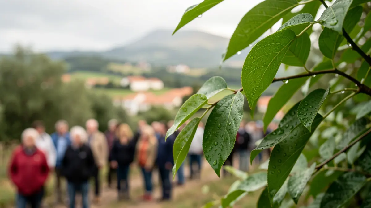 Imagen genérica de hojas verdes con gotas de rocío, simbolizando reforestación y naturaleza.