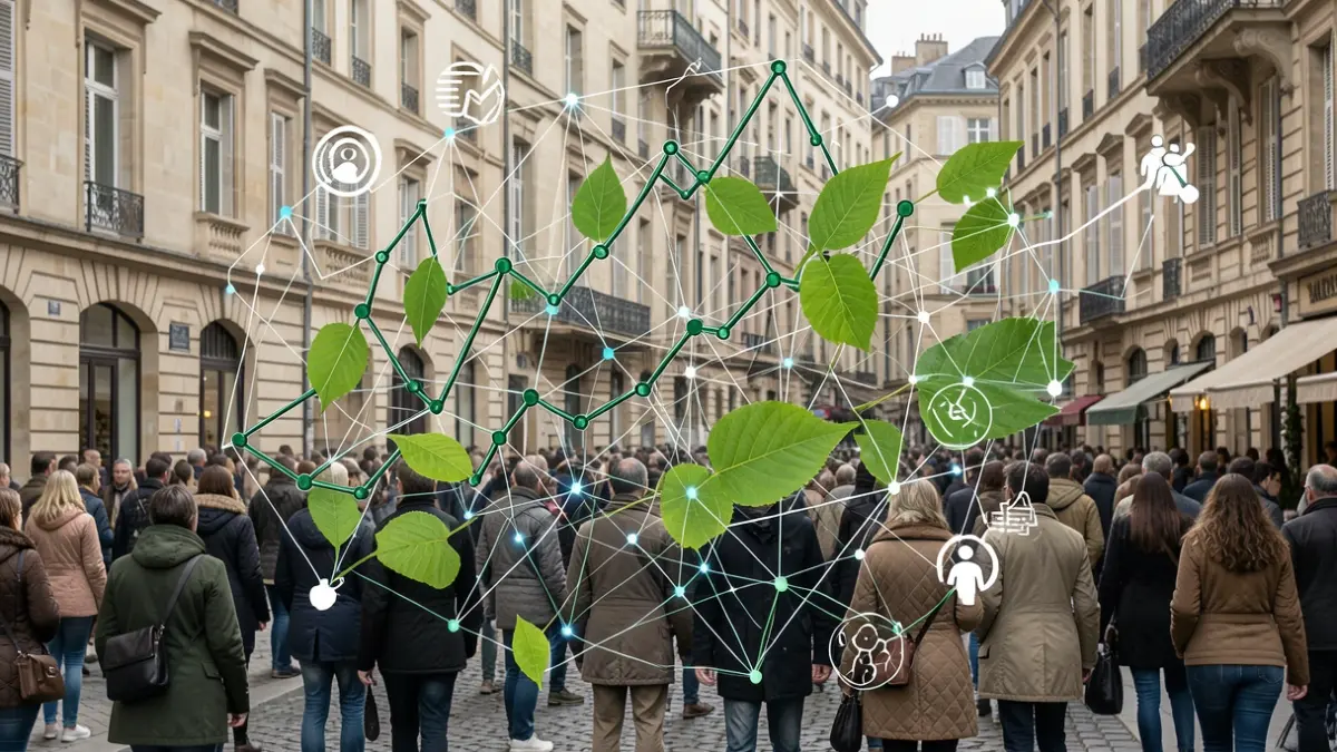 Generic image of abstract elements representing economic, environmental, digital, and social resilience.